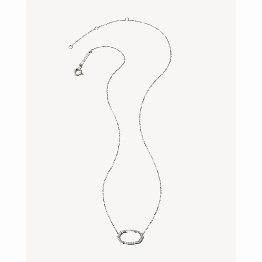 Kendra Scott Elisa 14k Gold Open Frame Pendant Necklace in White Diamond