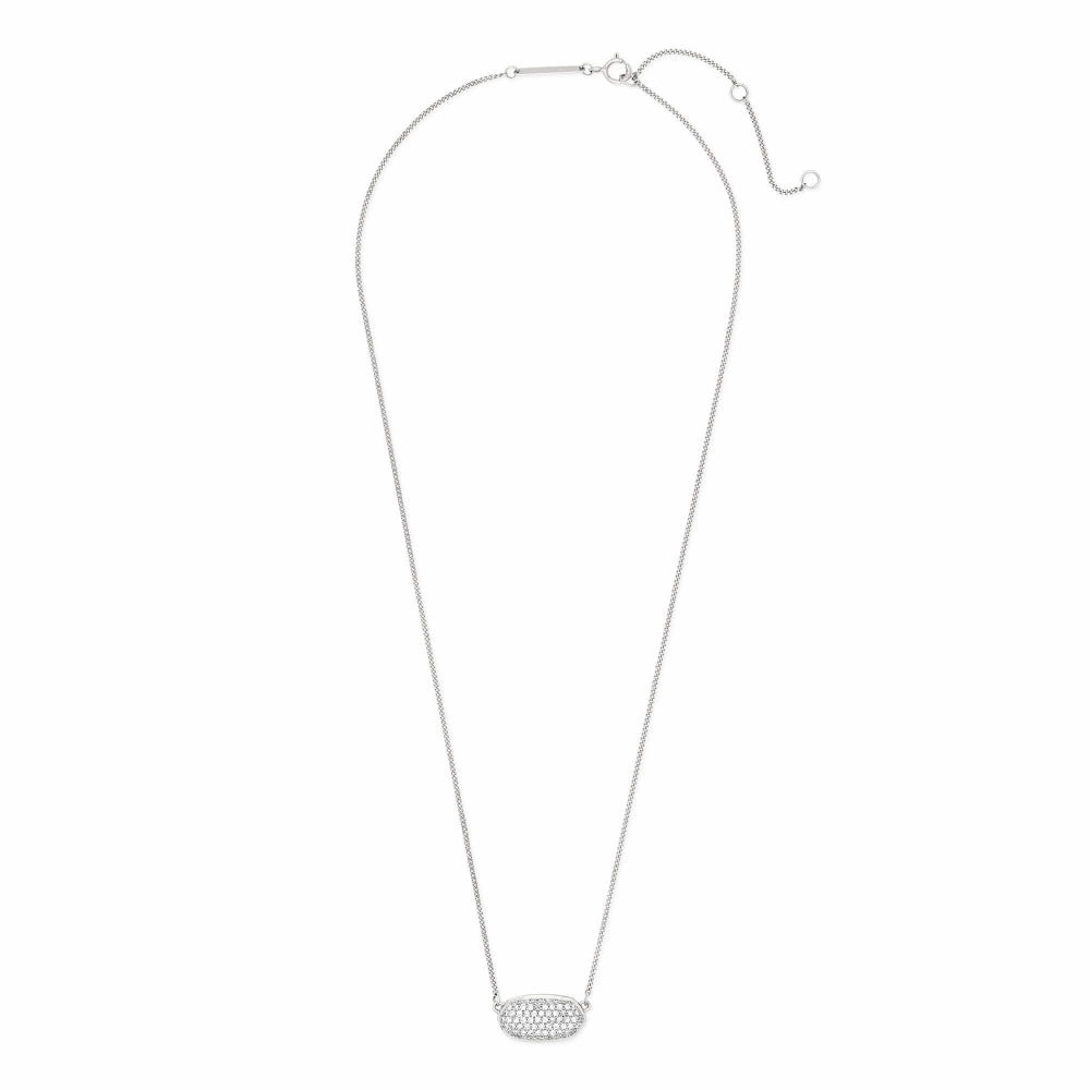 Kendra Scott Elisa 14k Gold Pendant Necklace in Pave White Diamond
