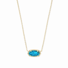 Kendra Scott Elisa Gold Pendant Necklace in Bronze Veined Turquoise Magnesite