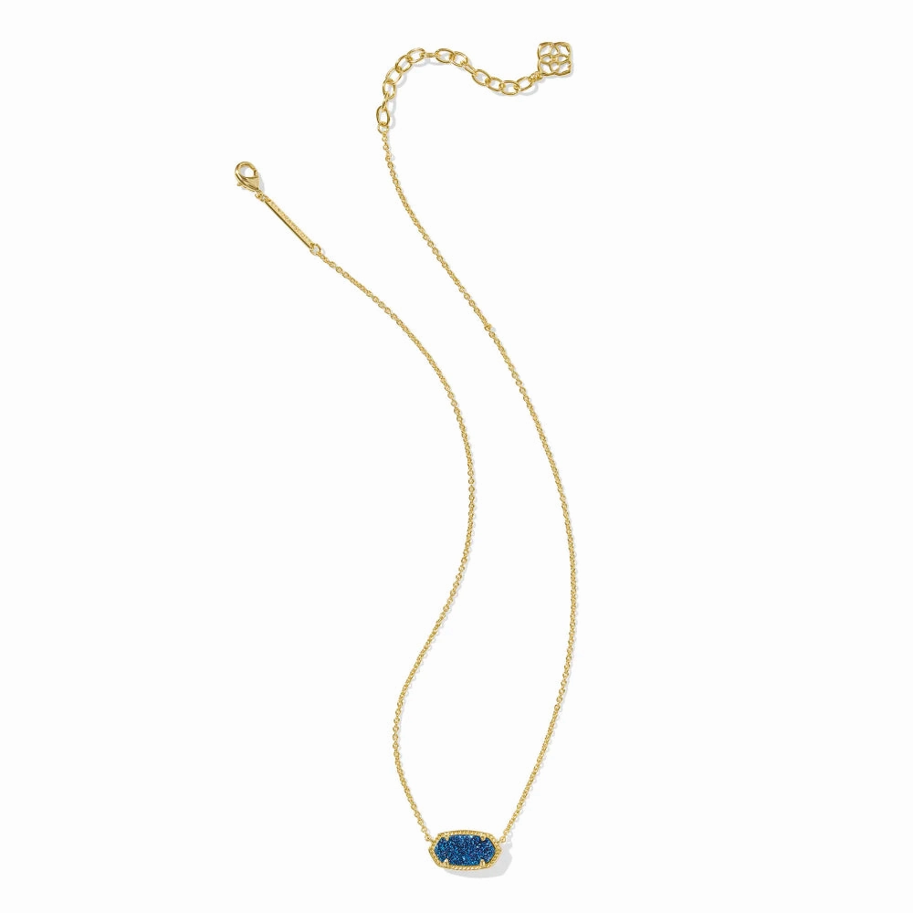 Kendra Scott Elisa Gold Short Pendant Necklace in Drusy