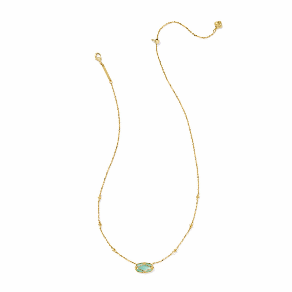 Kendra Scott Elisa Lattice Frame Short Pendant Necklace