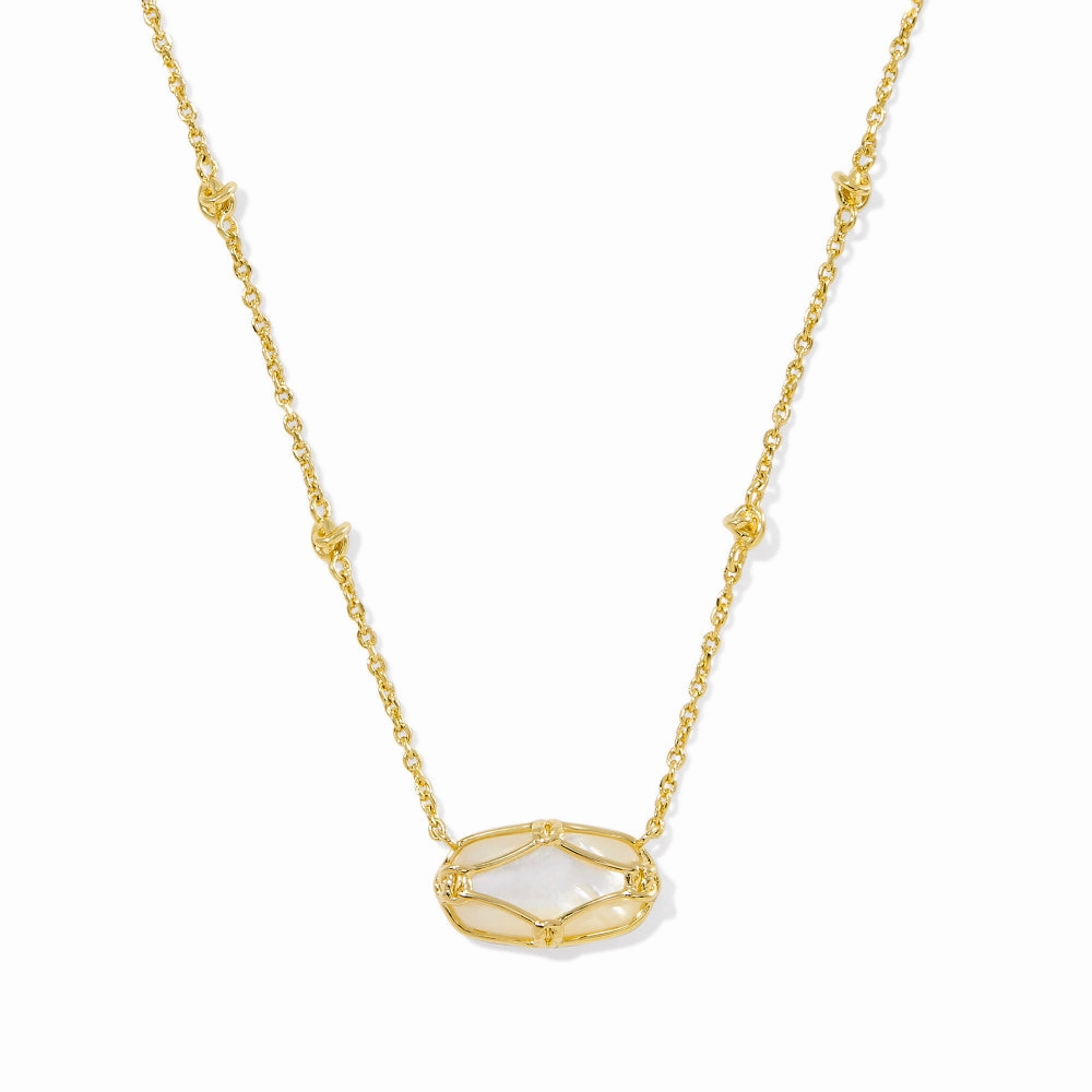 Kendra Scott Elisa Lattice Frame Short Pendant Necklace