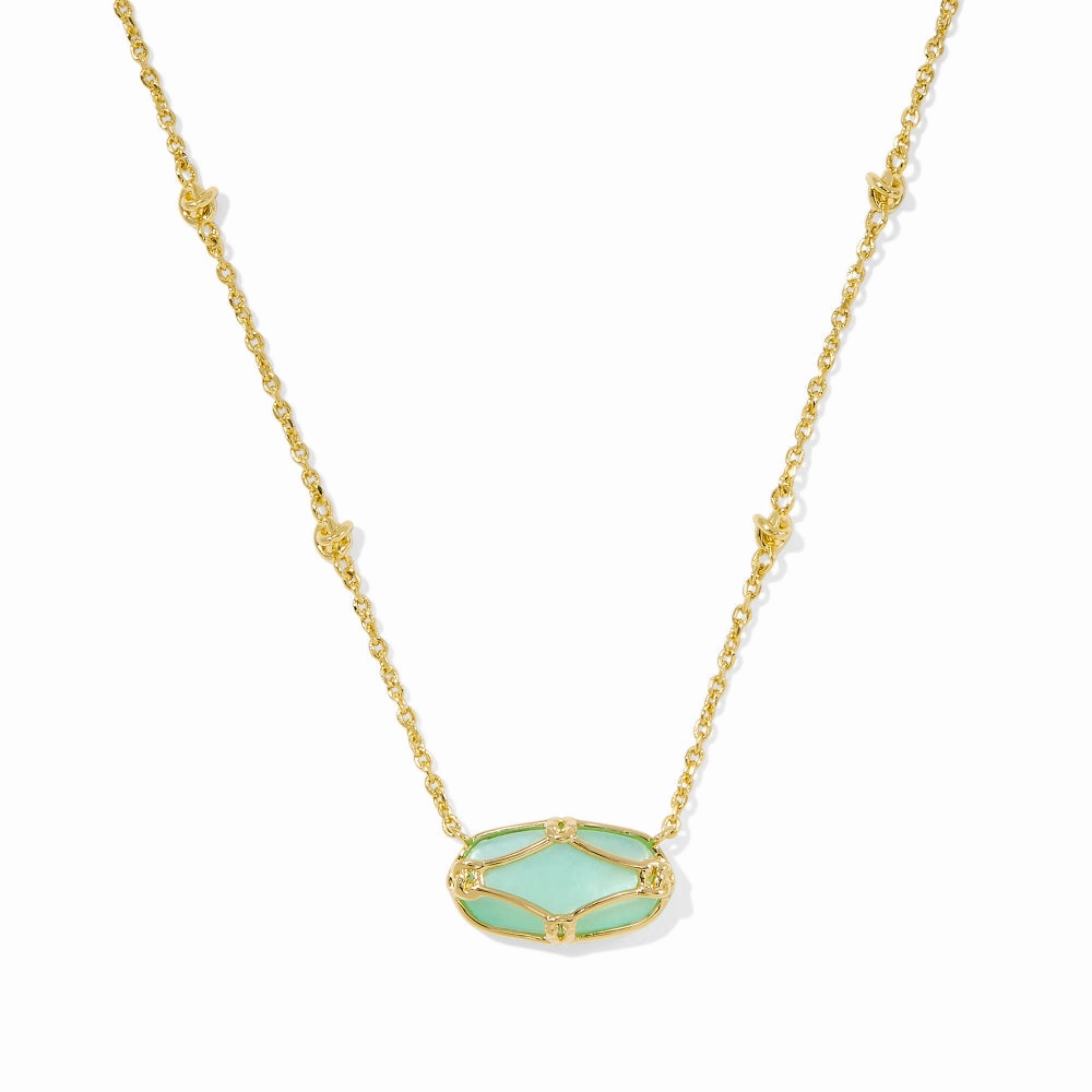 Kendra Scott Elisa Lattice Frame Short Pendant Necklace