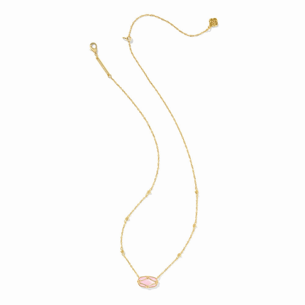 Kendra Scott Elisa Lattice Frame Short Pendant Necklace