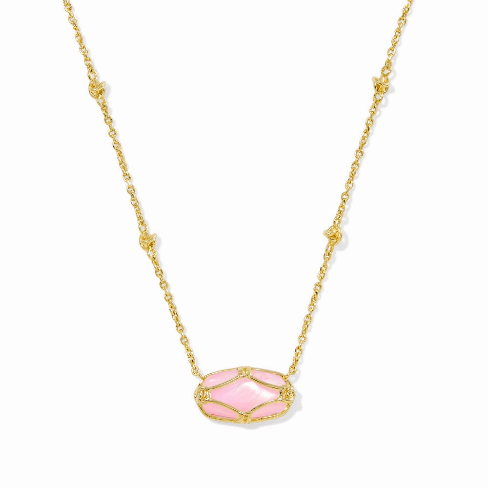 Kendra Scott Elisa Lattice Frame Short Pendant Necklace