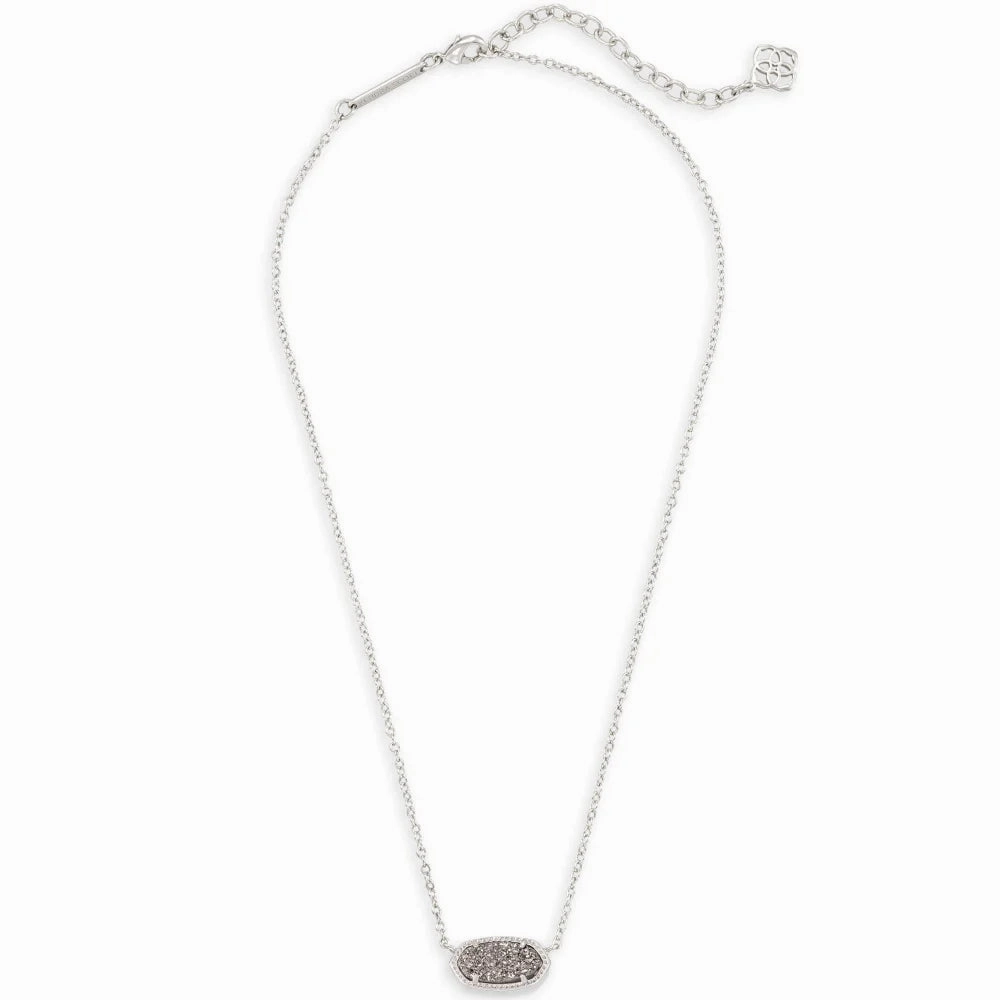 Kendra Scott Elisa Pendant Necklace in Platinum Drusy