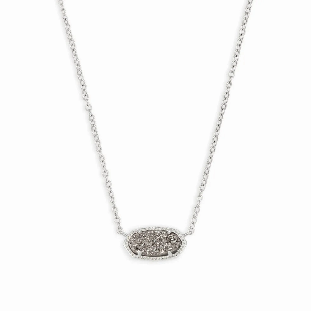 Kendra Scott Elisa Pendant Necklace in Platinum Drusy