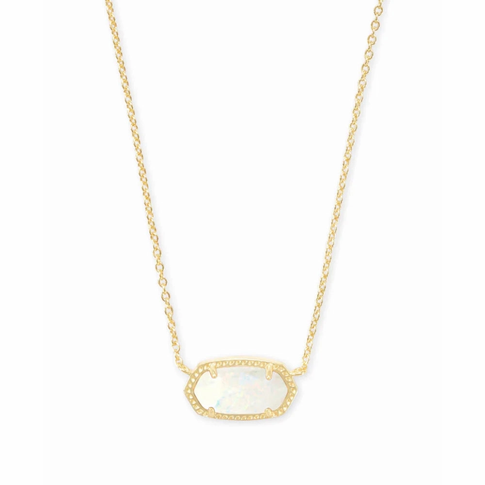 Kendra Scott Elisa Pendant Necklace in White Kyocera Opal