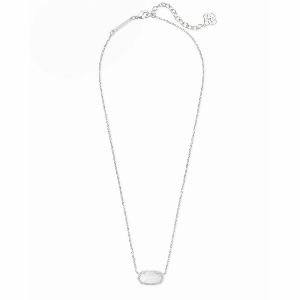 Kendra Scott Elisa Pendant Necklace in White Kyocera Opal