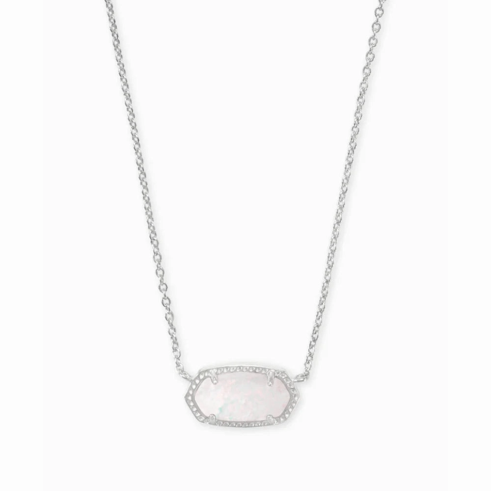 Kendra Scott Elisa Pendant Necklace in White Kyocera Opal