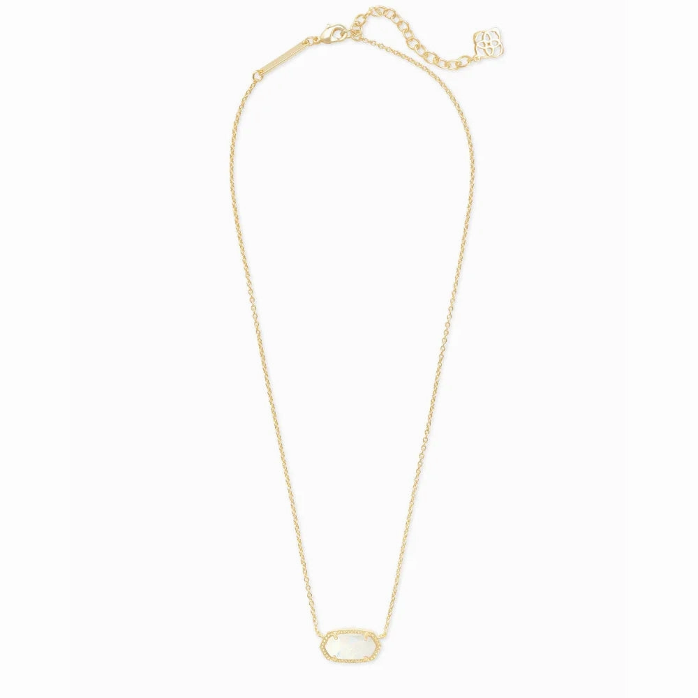 Kendra Scott Elisa Pendant Necklace in White Kyocera Opal
