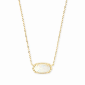 Kendra Scott Elisa Pendant Necklace in White Kyocera Opal