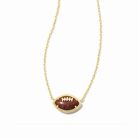 Kendra Scott Football Pendant Necklace Orange Goldstone