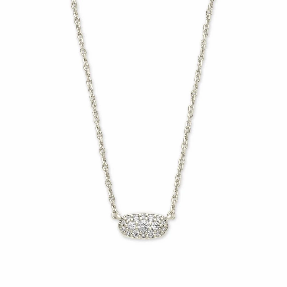 Kendra Scott Grayson Pendant Necklace in White Crystal