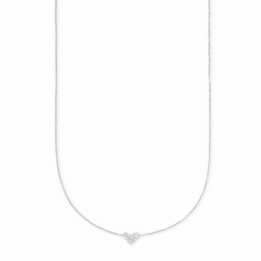 Kendra Scott Heart 14k Gold Pendant Necklace in White Diamond