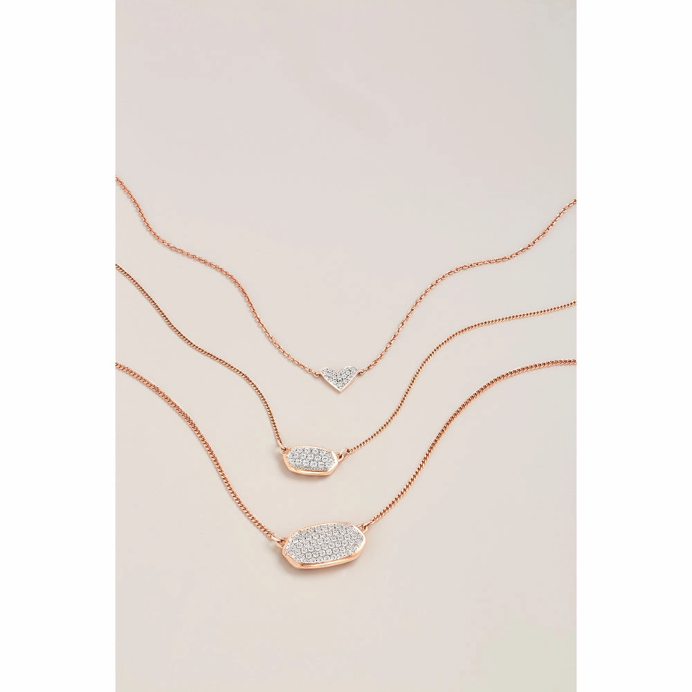 Kendra Scott Heart 14k Gold Pendant Necklace in White Diamond