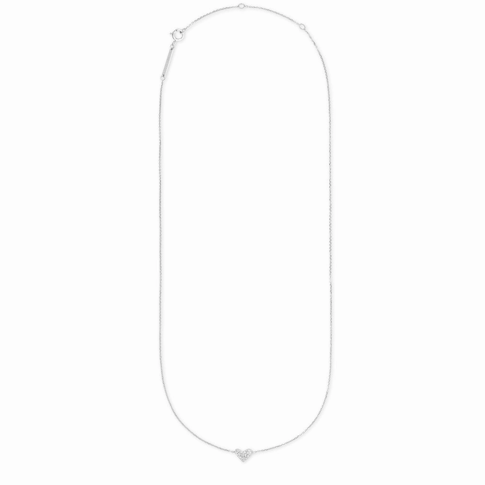 Kendra Scott Heart 14k Gold Pendant Necklace in White Diamond