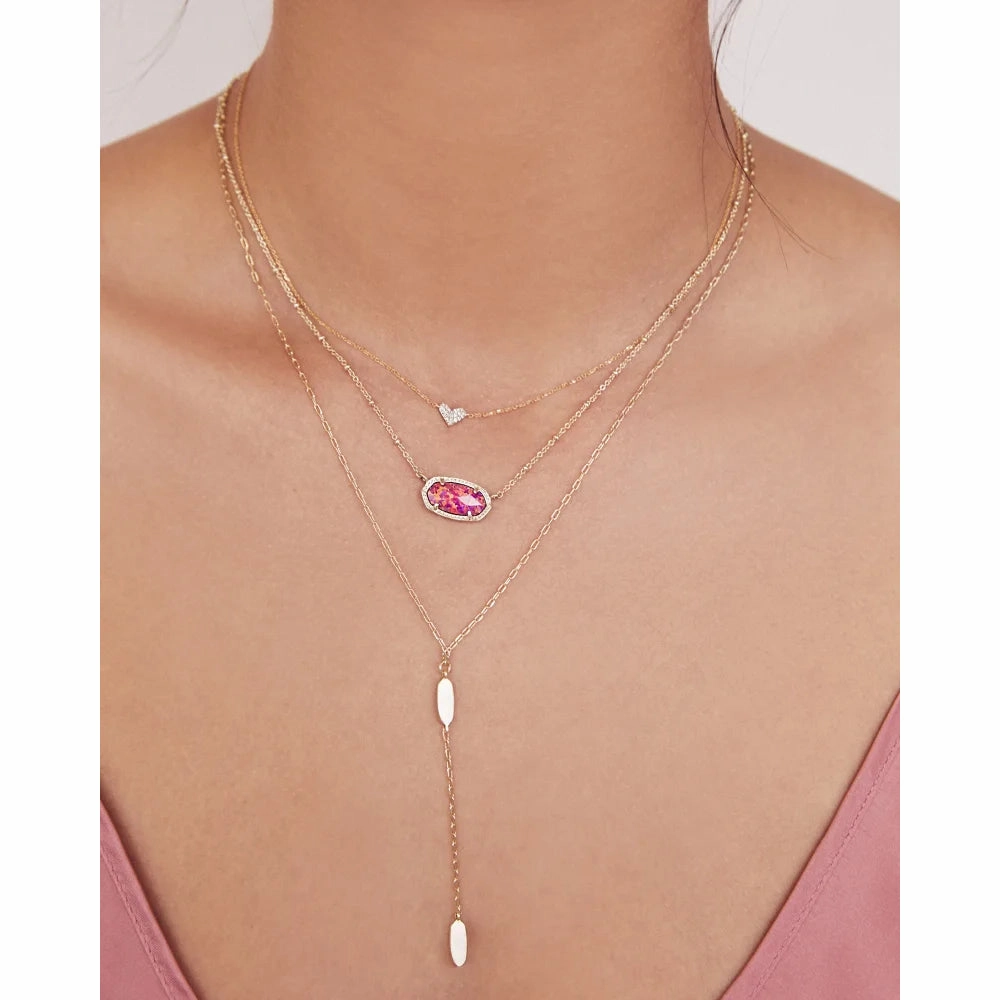 Kendra Scott Heart 14k Gold Pendant Necklace in White Diamond