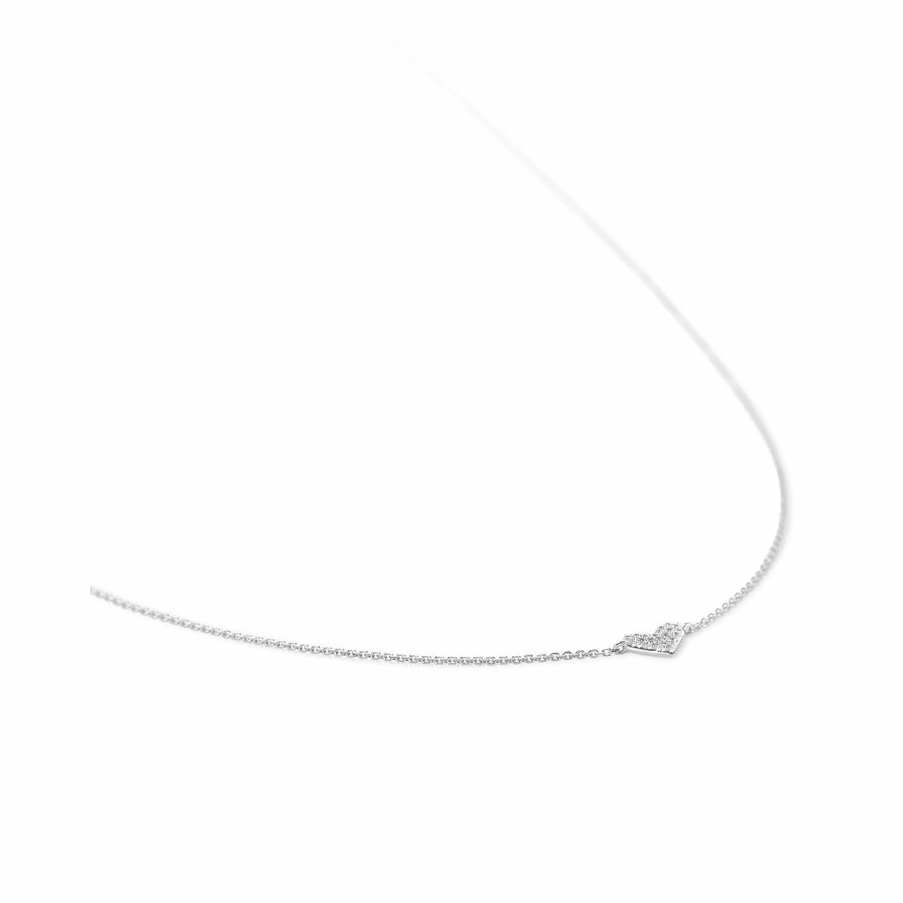 Kendra Scott Heart 14k Gold Pendant Necklace in White Diamond