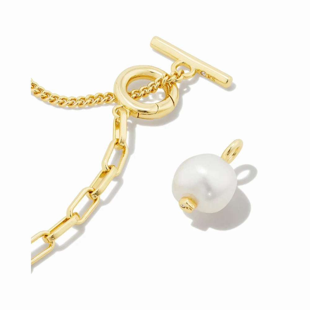 Kendra Scott Leighton Convertible Pearl Chain Necklace - Gold