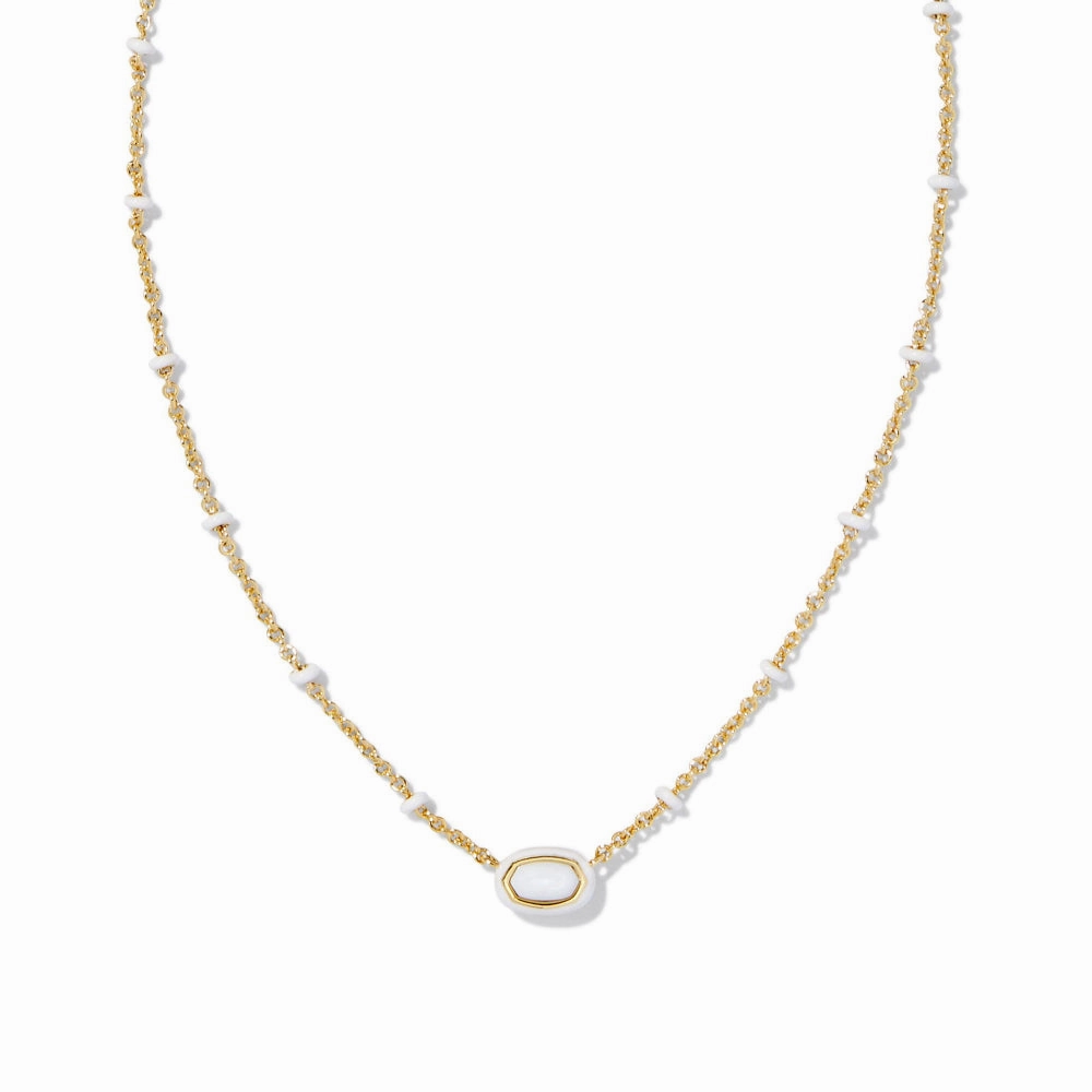 Kendra Scott Mini Elisa Enamel Frame Short Pendant Necklace