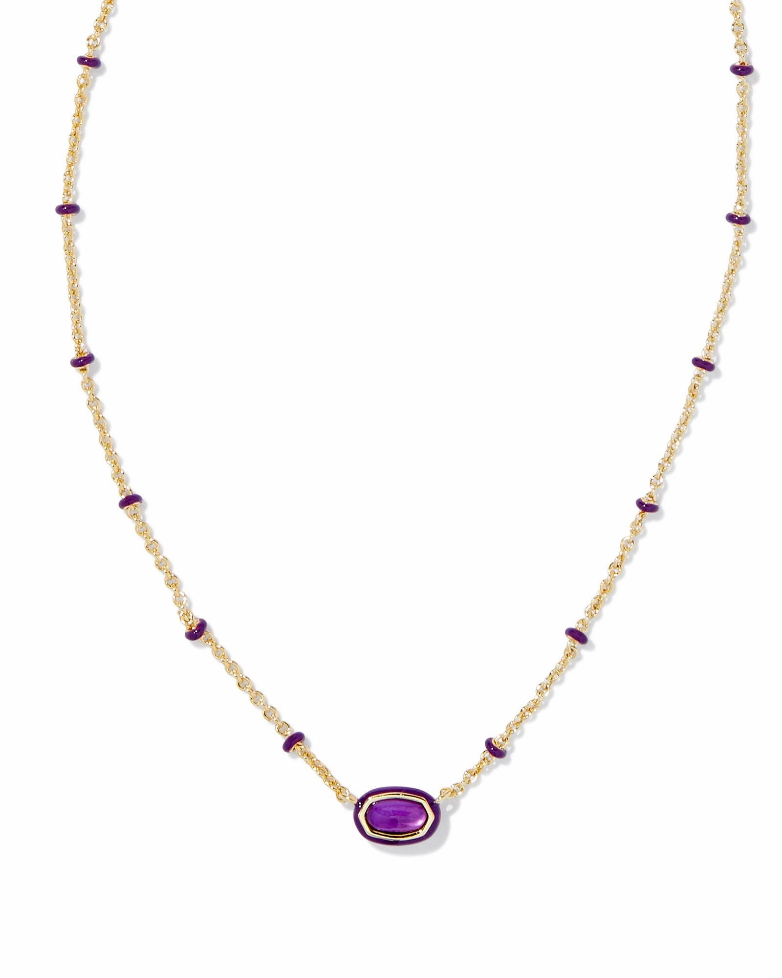 Kendra Scott Mini Elisa Enamel Frame Short Pendant Necklace