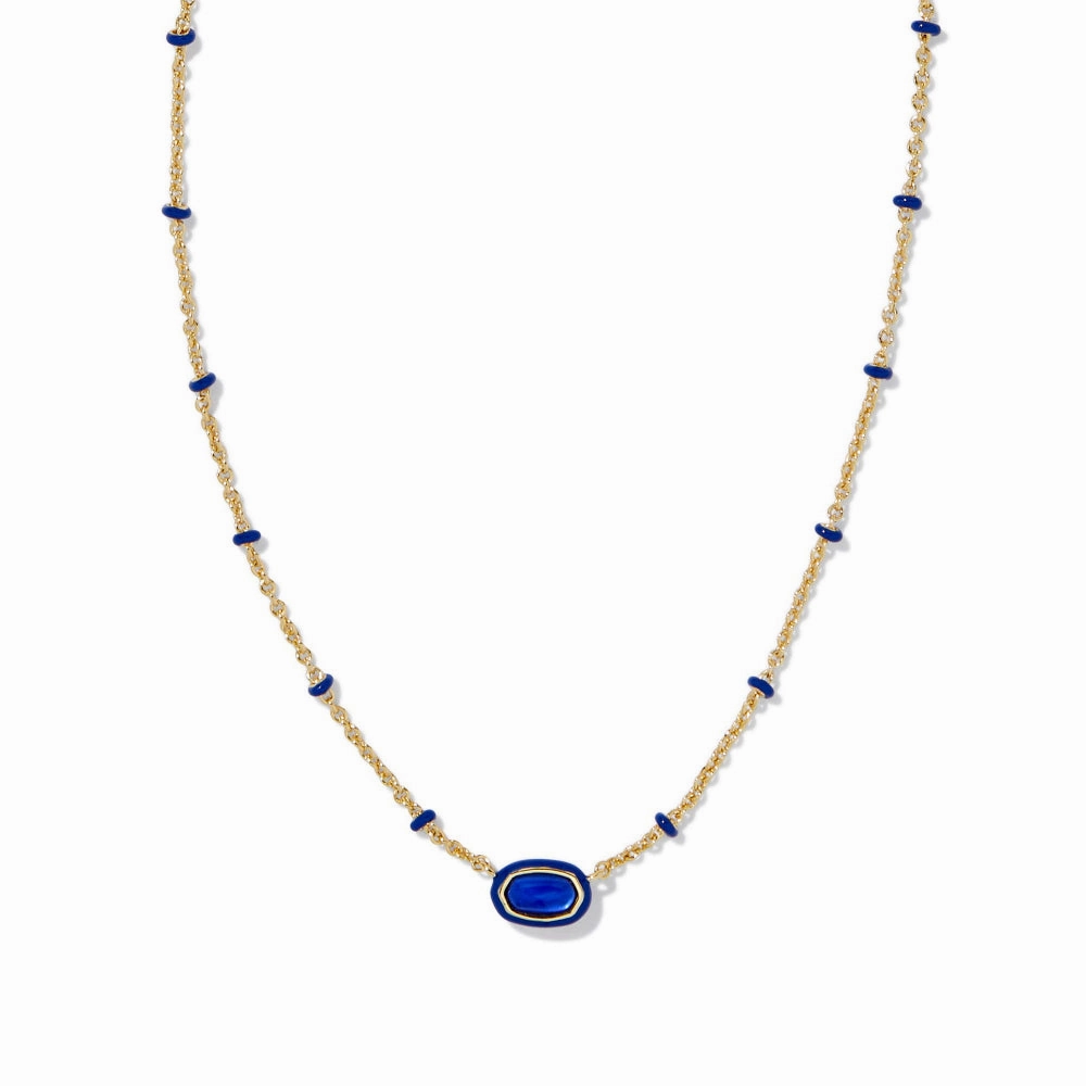 Kendra Scott Mini Elisa Enamel Frame Short Pendant Necklace