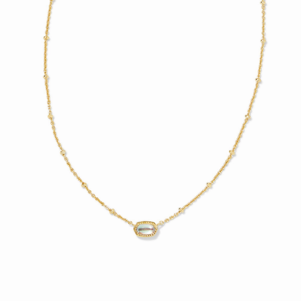 Kendra Scott Mini Elisa Satellite Short Pendant Necklace - Gold Dichroic Glass