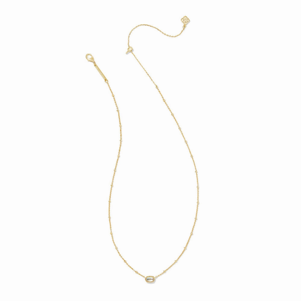Kendra Scott Mini Elisa Satellite Short Pendant Necklace - Gold Dichroic Glass