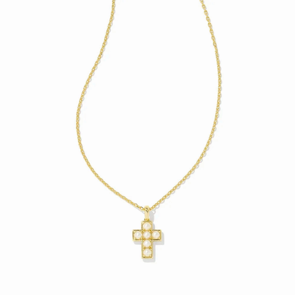 Kendra Scott Pearl Cross Short Pendant Necklace