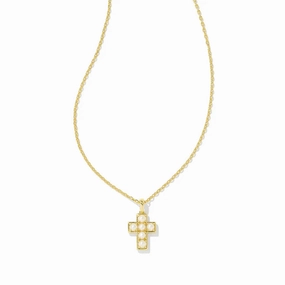 Kendra Scott Pearl Cross Short Pendant Necklace
