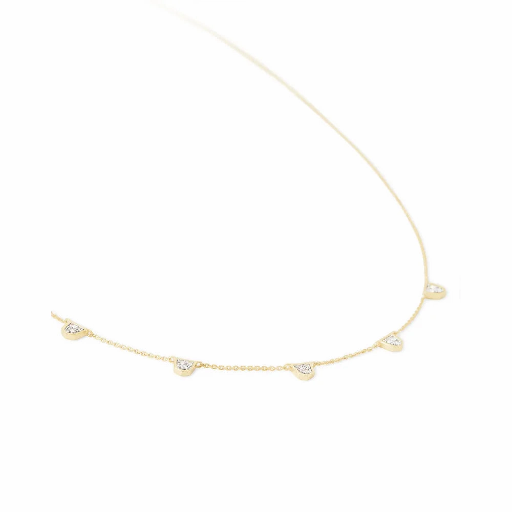 Kendra Scott Shannon 14k Gold Collar Necklace in White Diamond