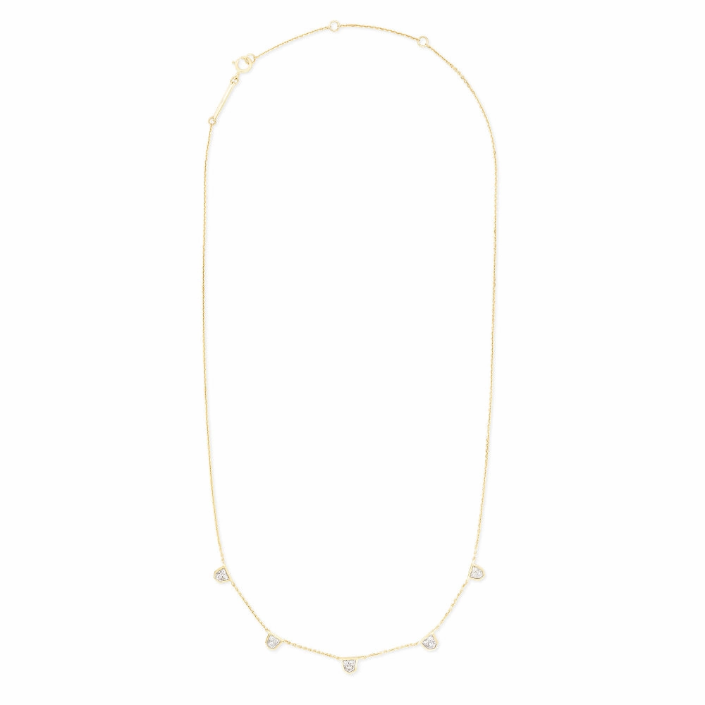 Kendra Scott Shannon 14k Gold Collar Necklace in White Diamond