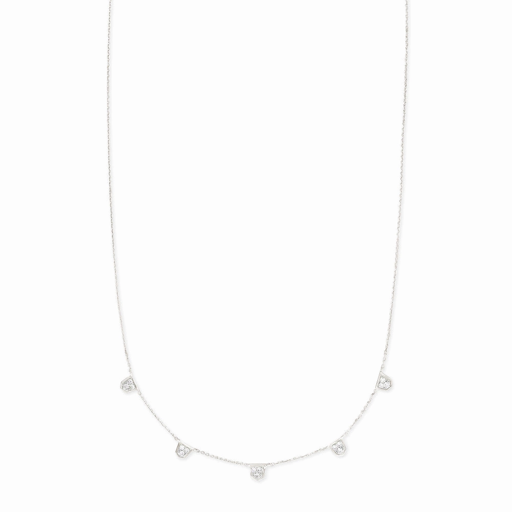 Kendra Scott Shannon 14k Gold Collar Necklace in White Diamond