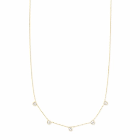 Kendra Scott Shannon 14k Gold Collar Necklace in White Diamond