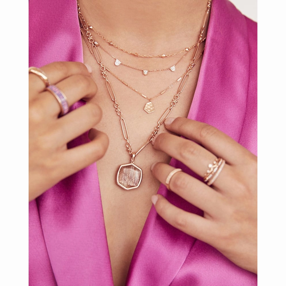 Kendra Scott Shannon 14k Gold Collar Necklace in White Diamond