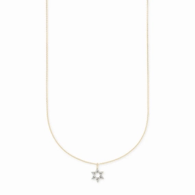 Kendra Scott Star of David 14k Gold Pendant Necklace in White Diamond