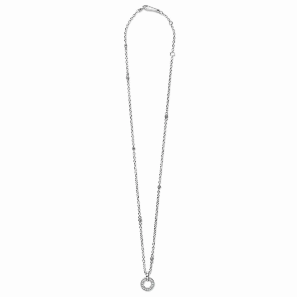 Lagos Caviar Spark Diamond Circle Pendant Necklace