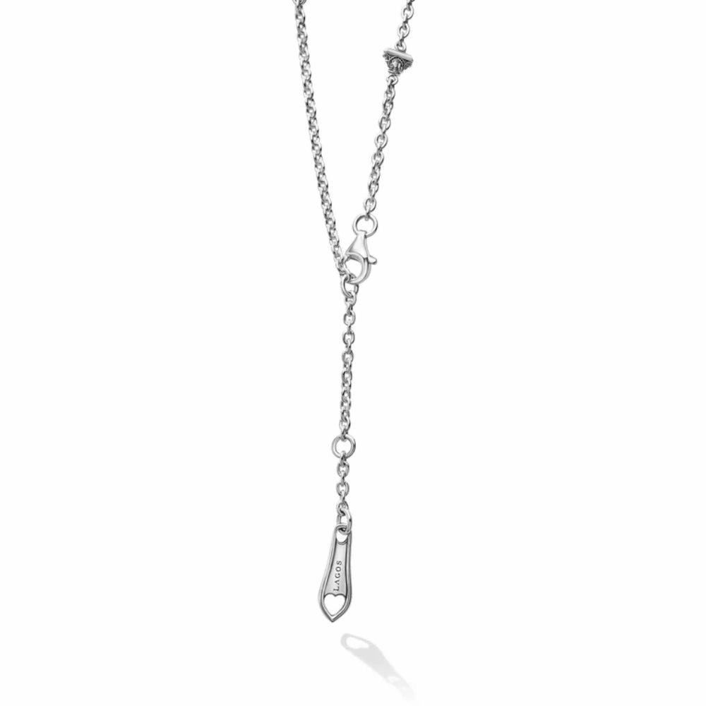 Lagos Caviar Spark Diamond Circle Pendant Necklace