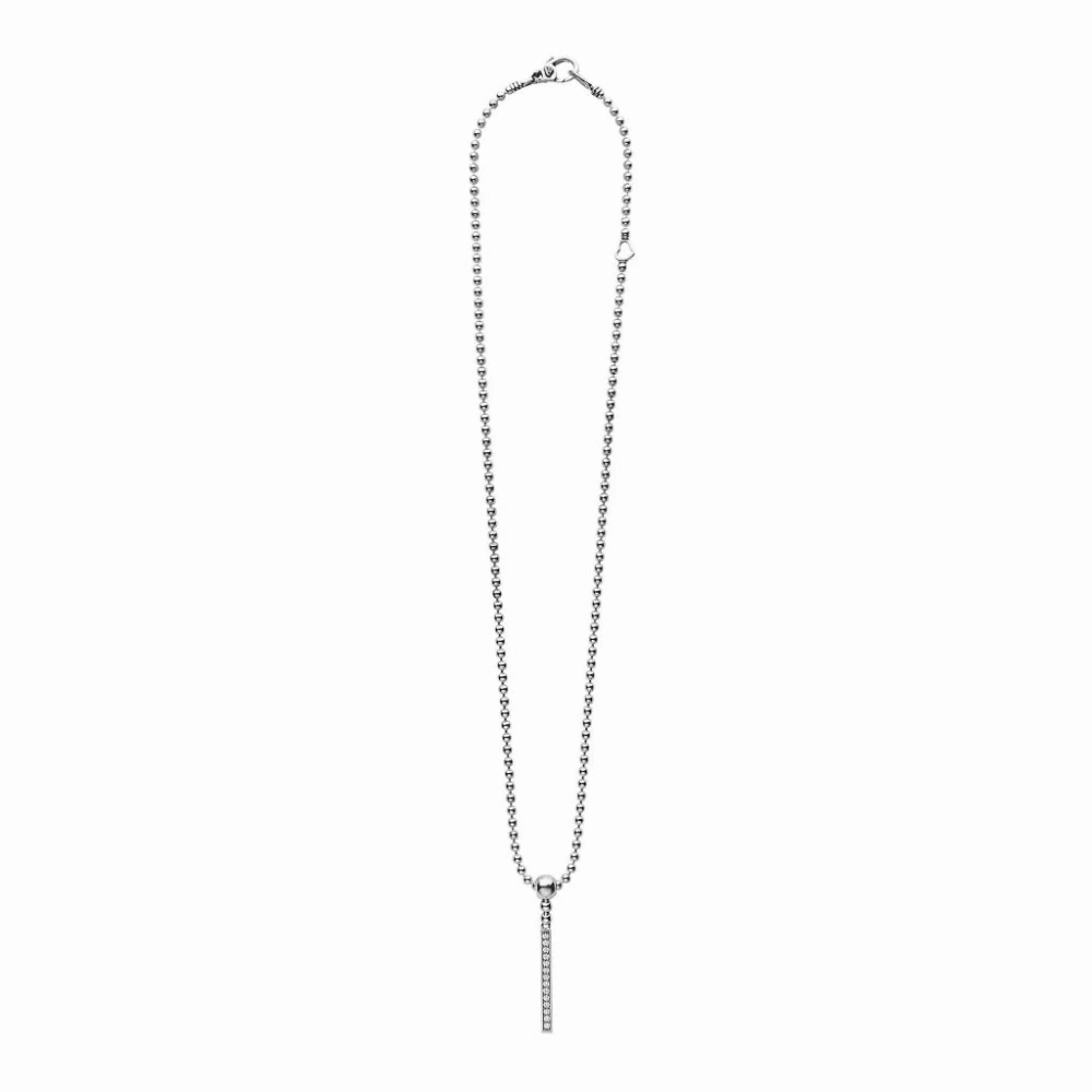 Lagos Caviar Spark Linear Diamond Pendant Necklace