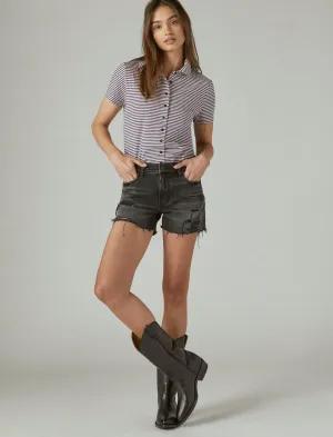 Lucky Brand 3 1/2" Mid Rise Ava Short Famous Lucky Brand