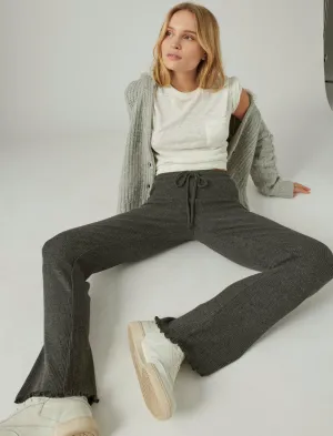 Lucky Brand Cloud Rib Flare Pant Charcoal Heather Lucky Brand