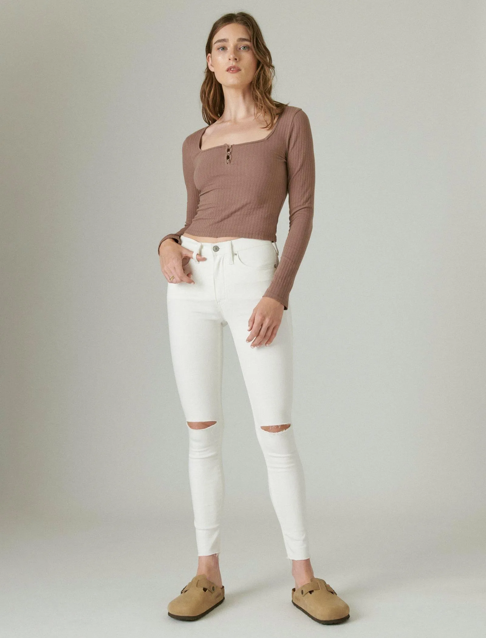 Lucky Brand High Rise Bridgette Skinny Jean Bright White Dest Ct Lucky Brand