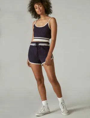 Lucky Brand Knit Rib Dolphin Short Evening Blue Combo Lucky Brand