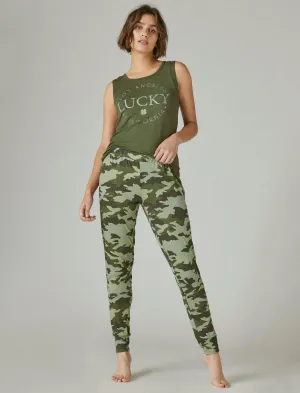 Lucky Brand Lucky Tank And Jogger Sleep Set Dark Green Lucky Brand