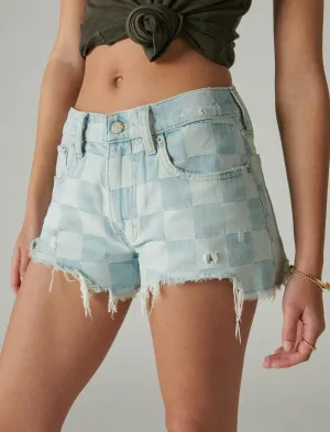 Lucky Brand Mid Rise Boy Checkered Short Speedway Lucky Brand