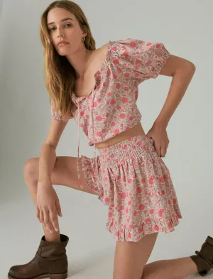 Lucky Brand Printed Matchback Short Pink Multi Lucky Brand
