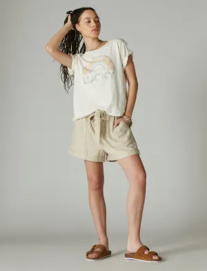 Lucky Brand Striped Paperbag Short Cream Stripe Lucky Brand