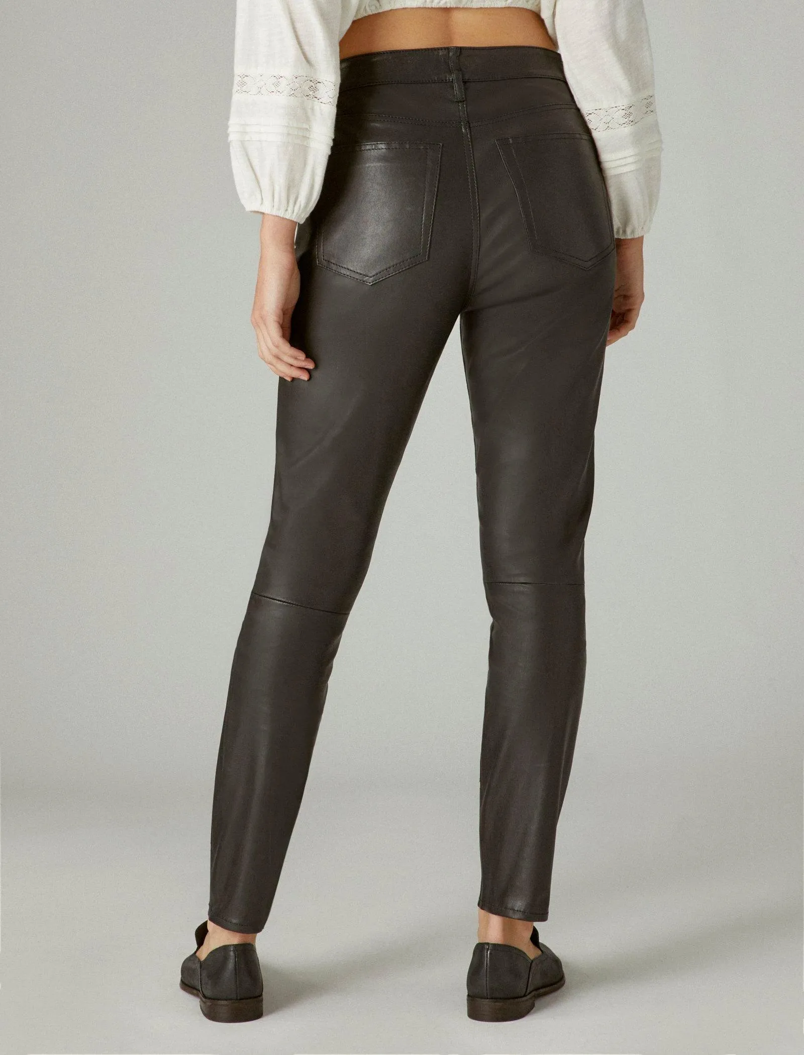 Lucky Brand Women's High Rise Bridgette Skinny Leather Pants