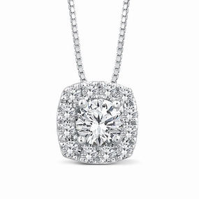 Luminesce Lab Grown 10ct White Gold 1/2 Carat Diamond Pendant